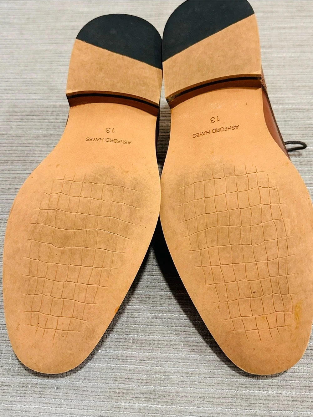 Ashford Hayes Define Men's Dress Shoes Cognac Tan Oxford Size 13M Model 055434